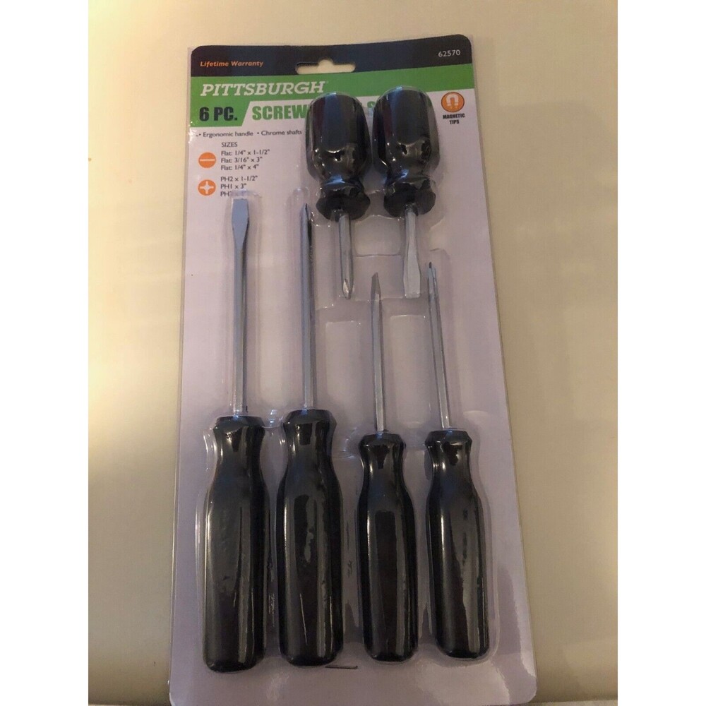 Pittsburgh 6 pc Screwdriver Set with Magnetic tips